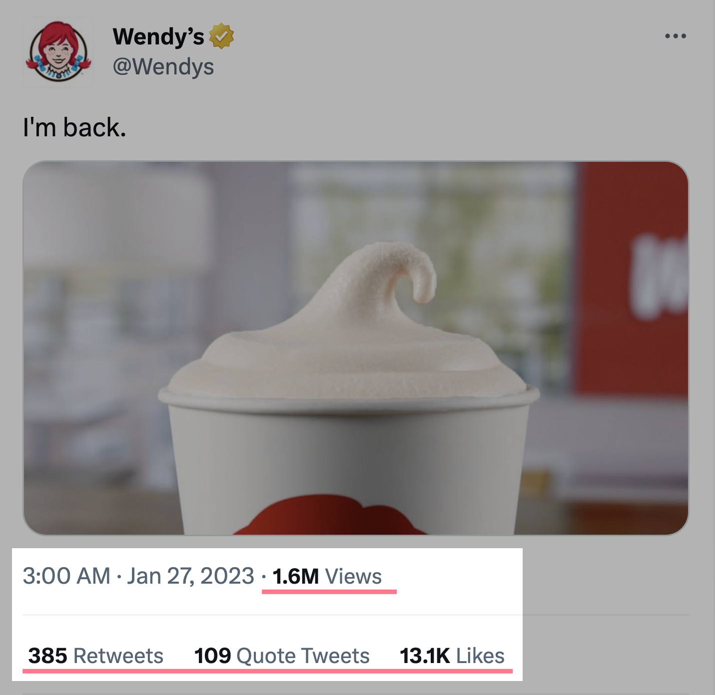 Wendy’s twitter engagement