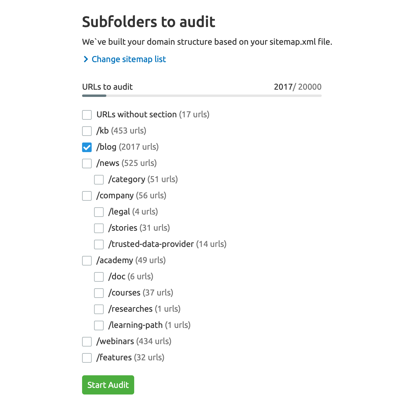 SEMrush Content Audit setup