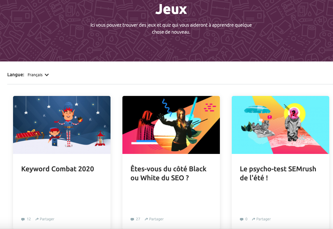 Jeux SEMrush