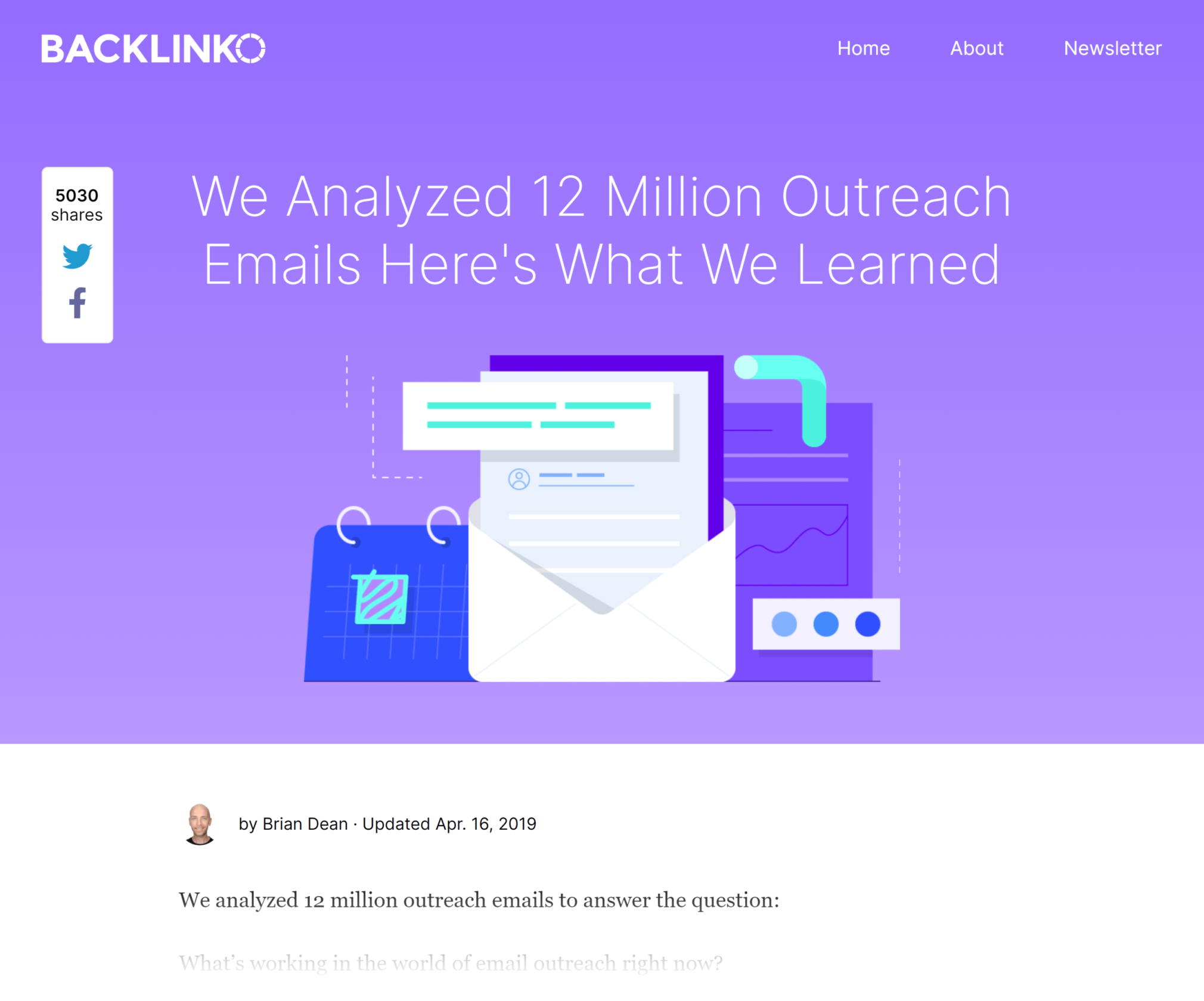 Backlinko – étude sur le démarchage par e-mail.