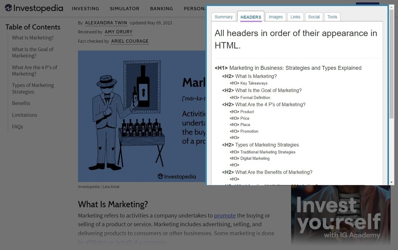 "Headers" tab in SEO META in 1 CLICK