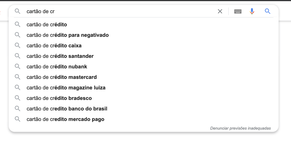 exemplo do google autocomplete