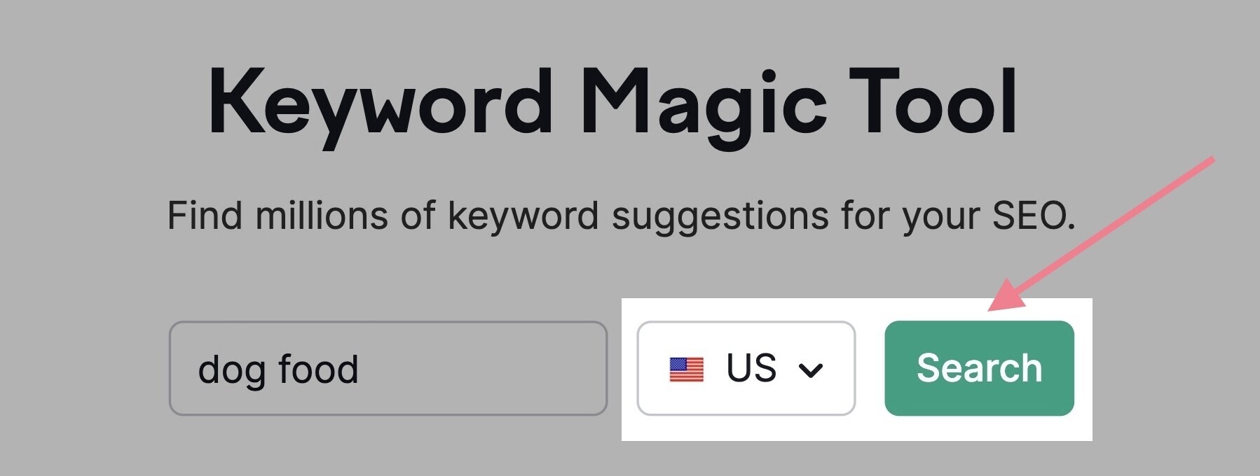 keyword magic tool search