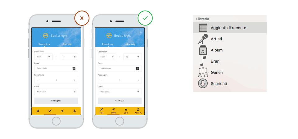 Consigli per migliorare la UI: usare le text labels