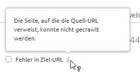 Backlink-Analytics: Fehler in Ziel-URL