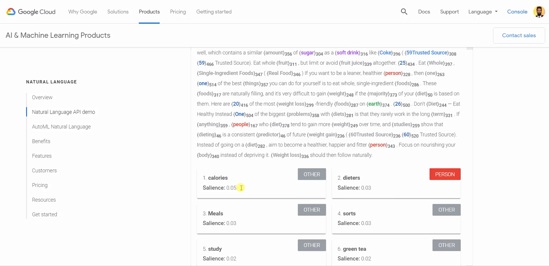 GIF using Google Sheet with Natural Language API