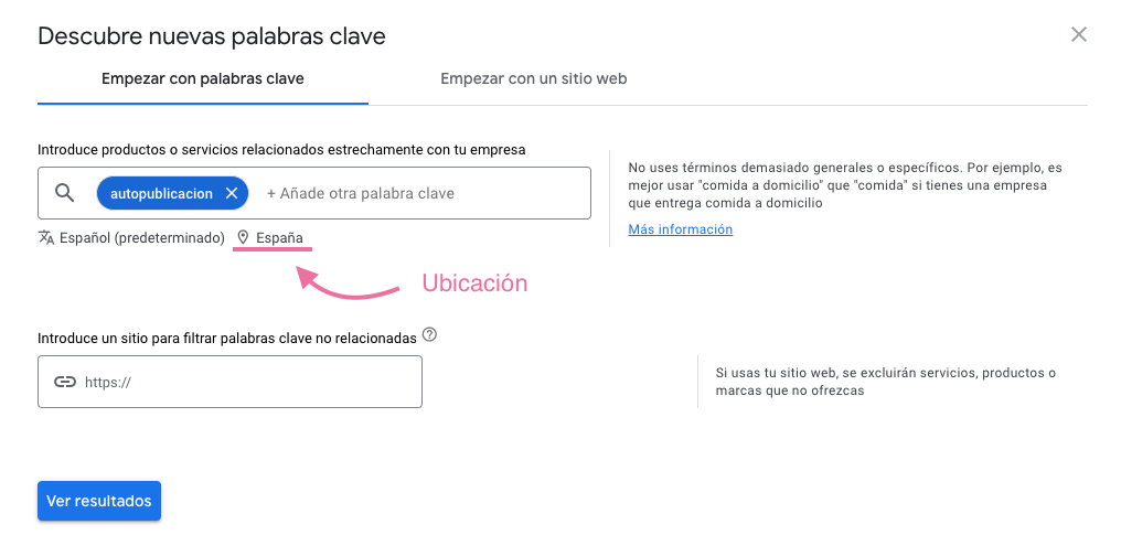 Descubre nuevas palabras clave con Google Ads.