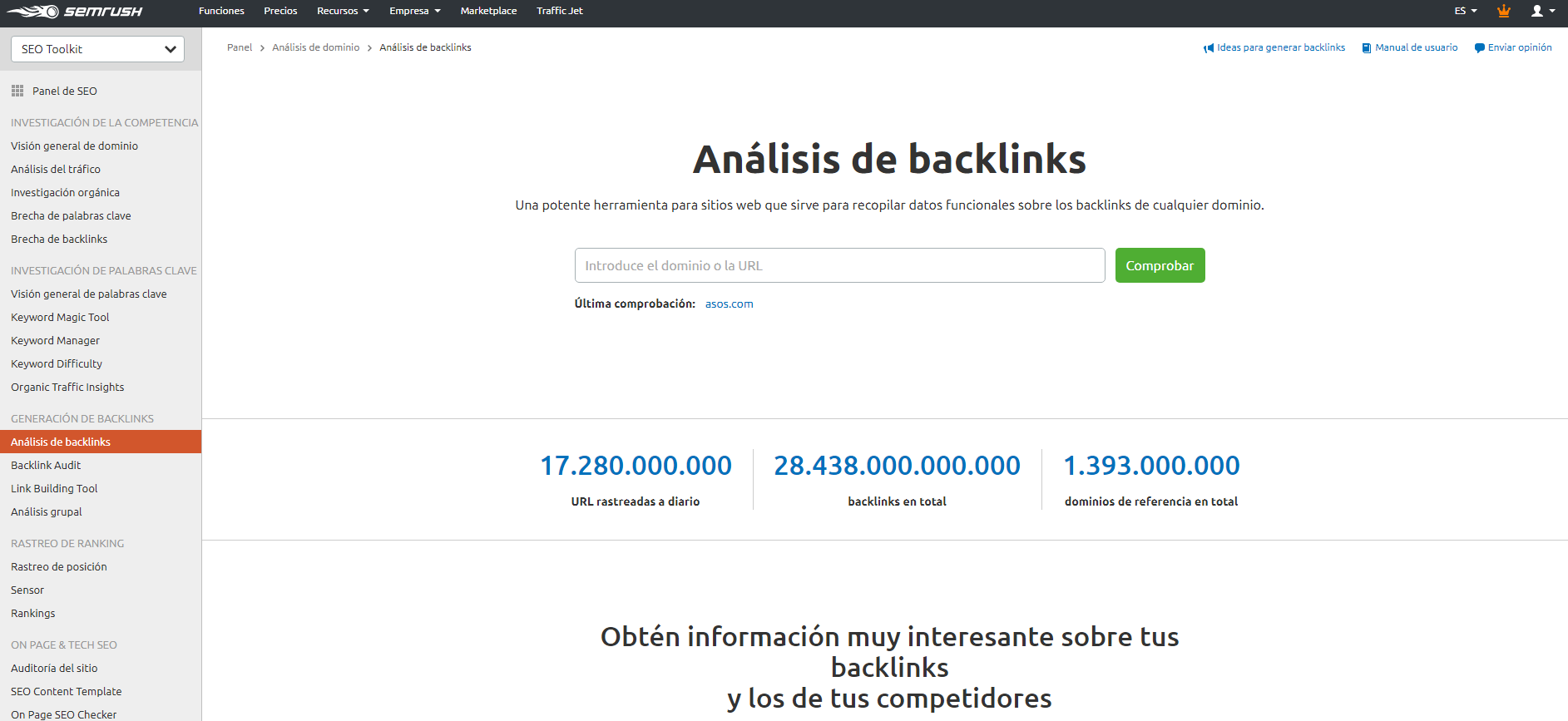 Enlaces internos Análisis de backlinks