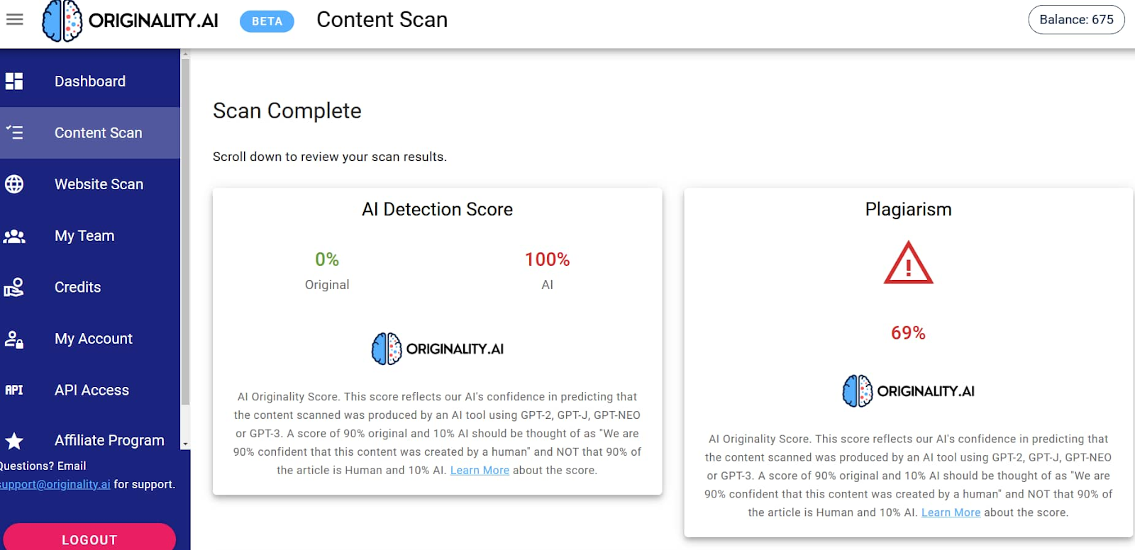 Draft & Goal AI Detector