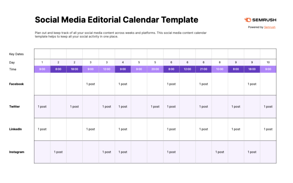 content calendar examples