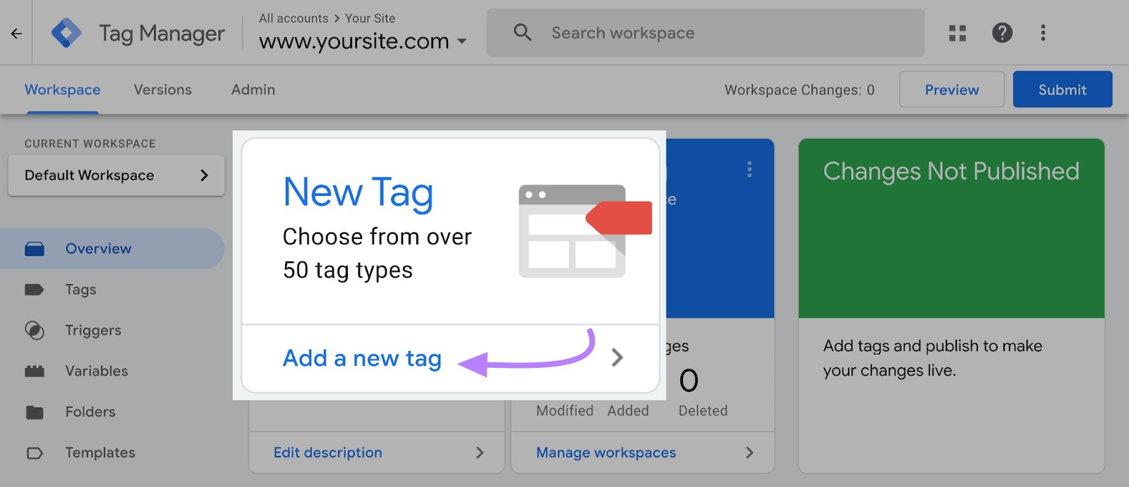 añadir una nueva etiqueta a Google Tag Manager
