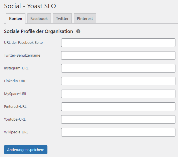 Social-Profile mit Website verknüpfen in Yoast