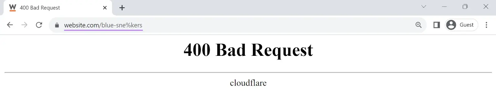 simple webpage with substance   that says "400 Bad Request"