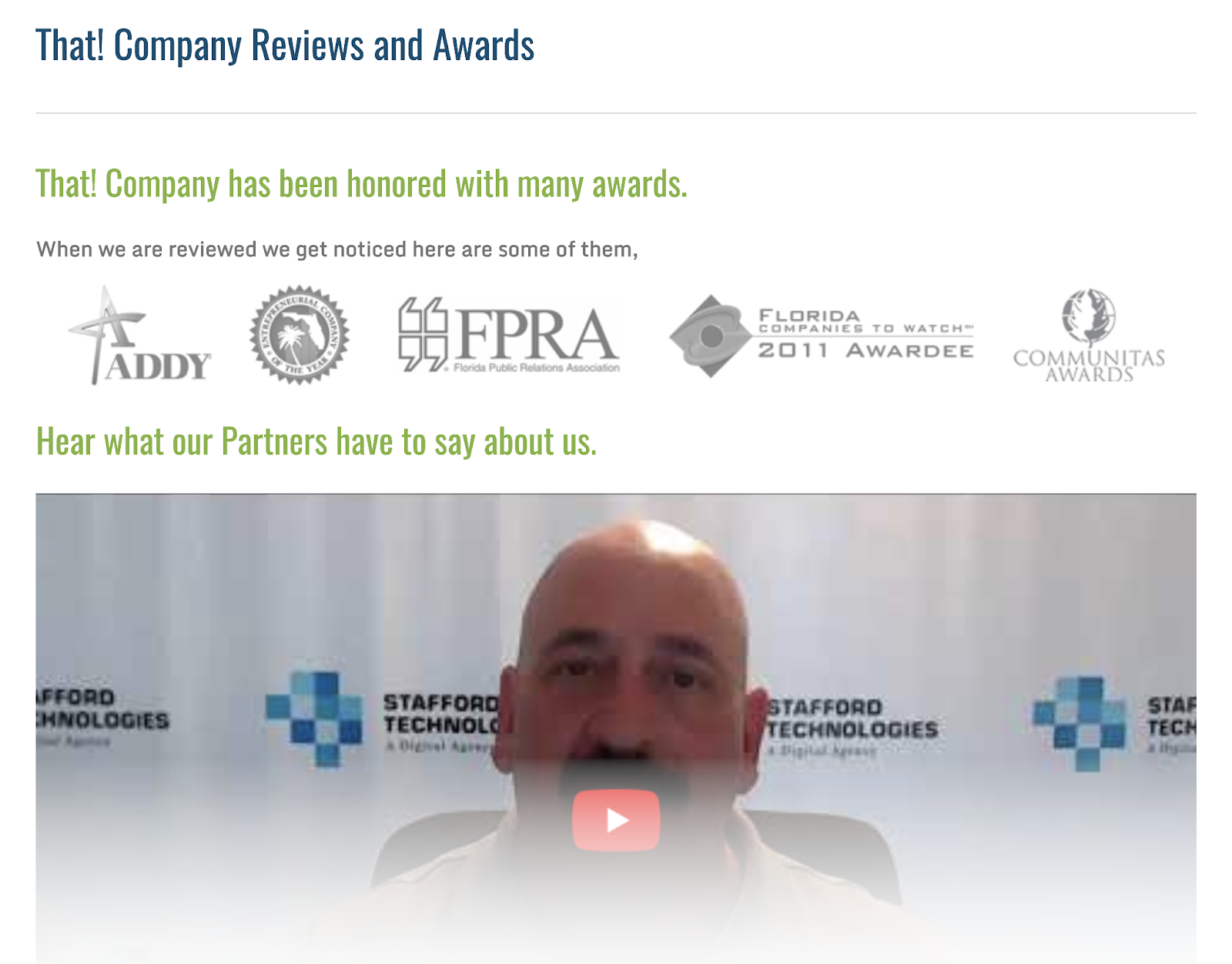 That! Company testimonials page