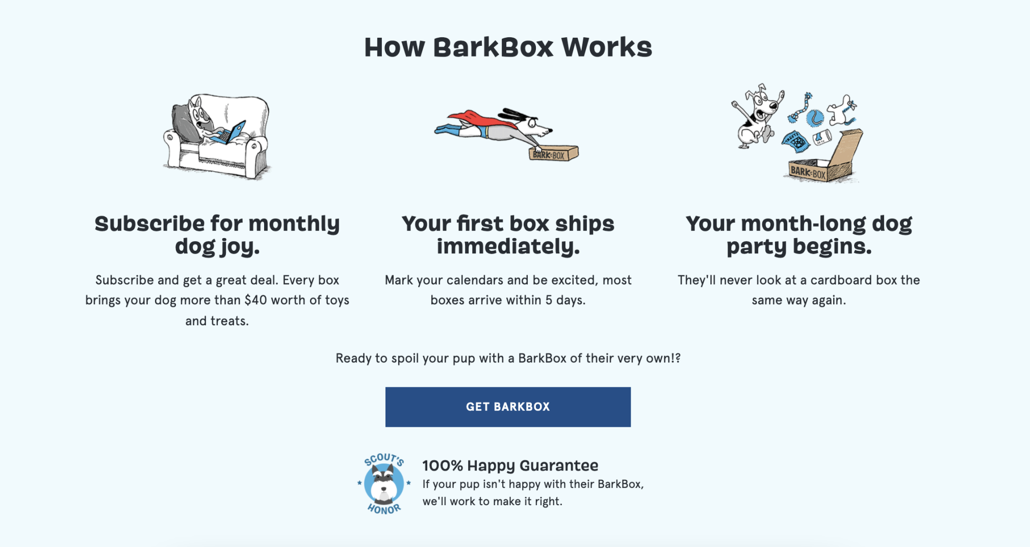 Barkbox web copy example