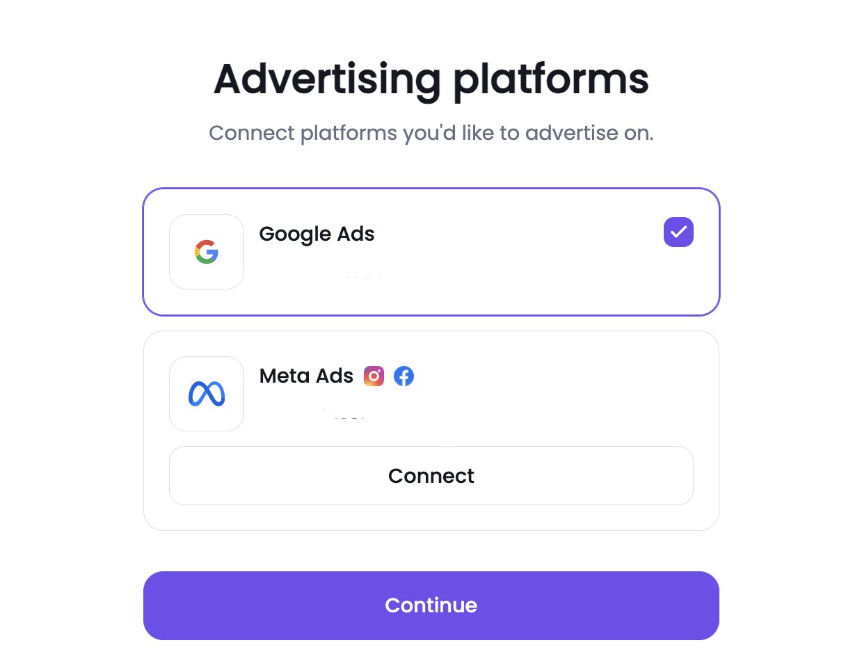 Setting up your Ads Launch Assistant account