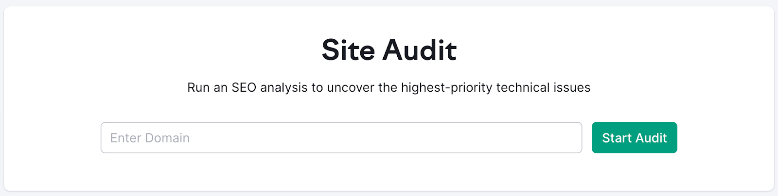Site Audit tool’s search bar