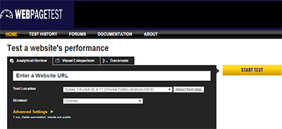 WebPageTest: test de velocidad de carga web