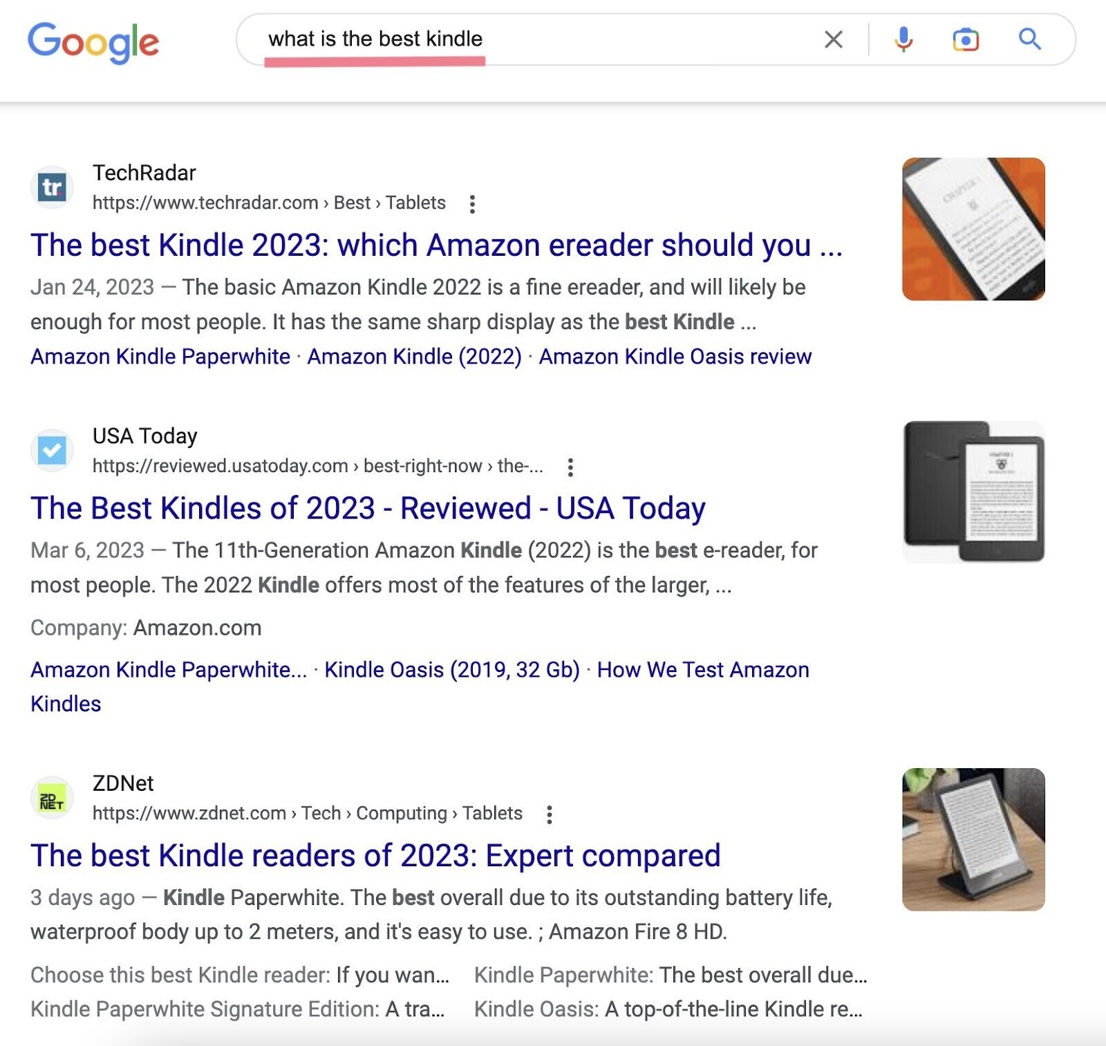 top search results for what is the best kindle