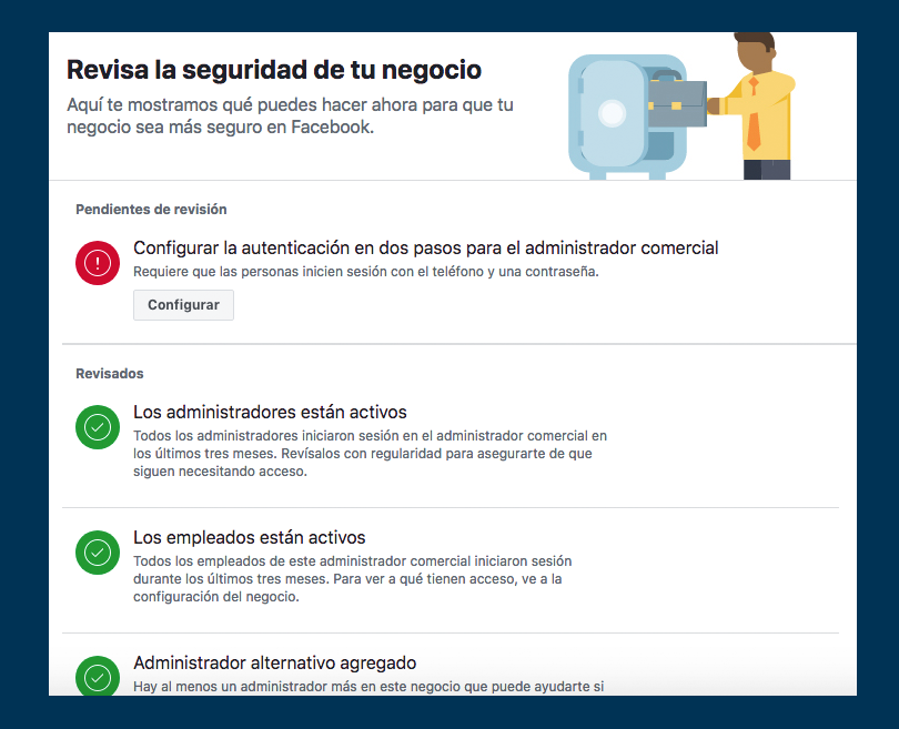 Facebook Busines Manager - Seguridad