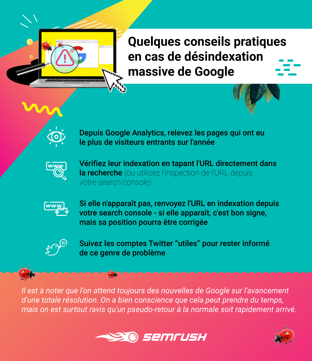 Quelques conseils pratiques en cas de désindexation massive de Google