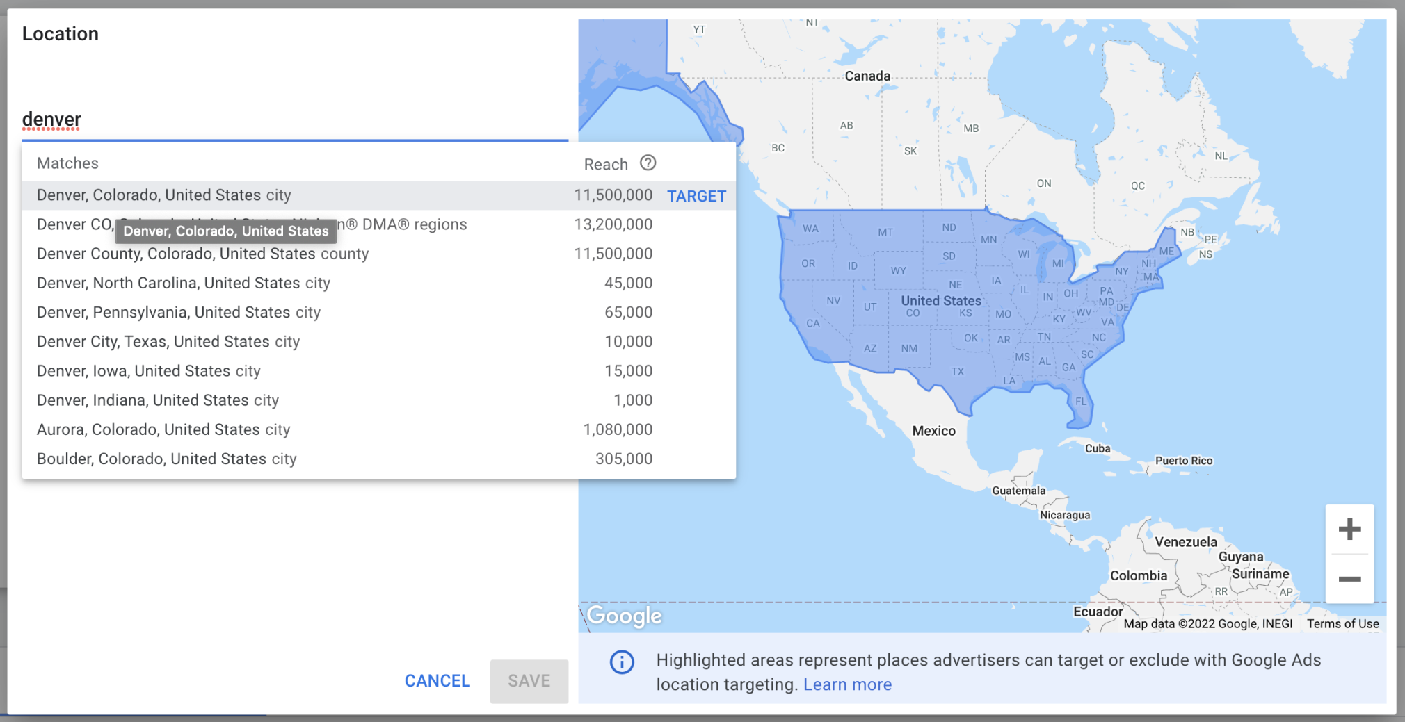 researching keywords by location