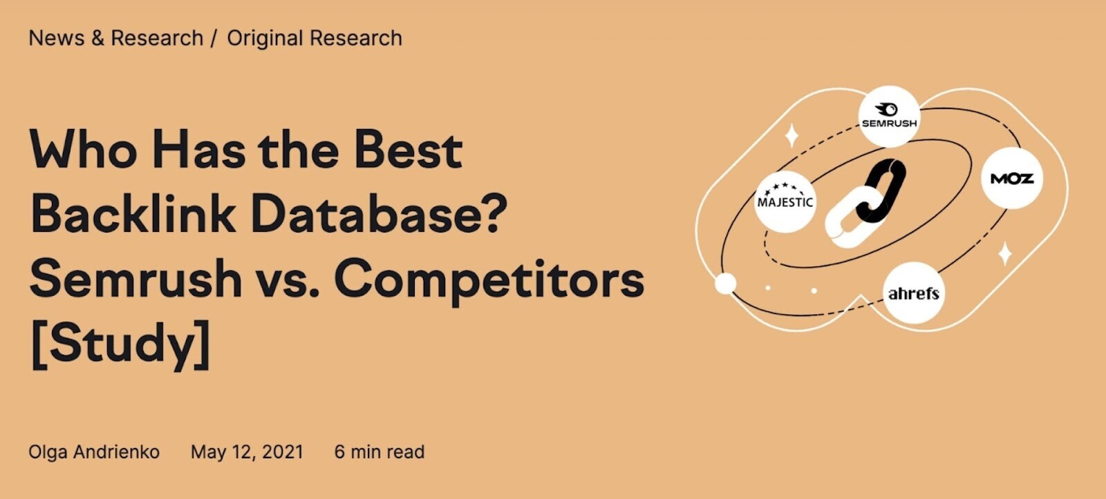 Titre du blog « Qui possède la meilleure base de données de backlinks ? Semrush vs. Concurrents [Étude] »