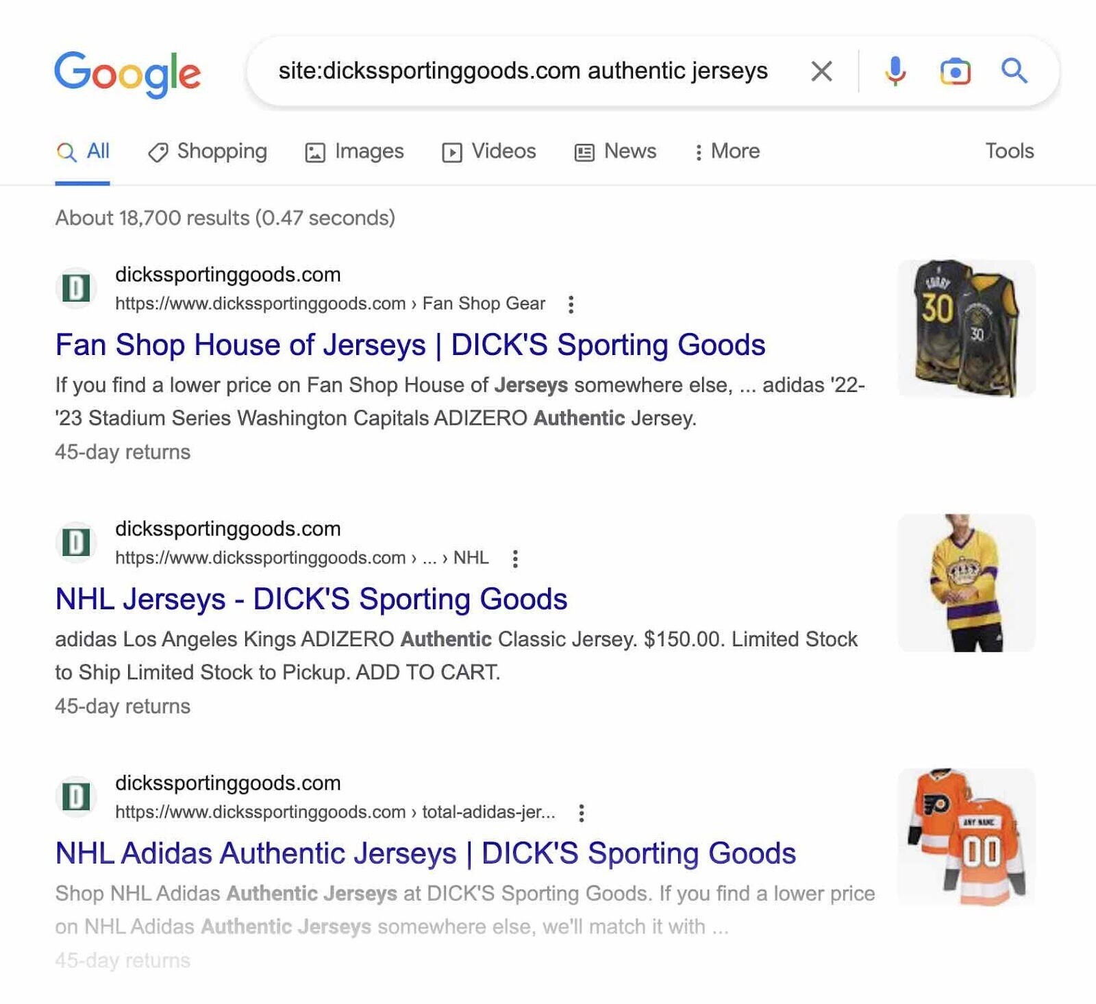 site:dickssportinggoods.com authentic jerseys google search