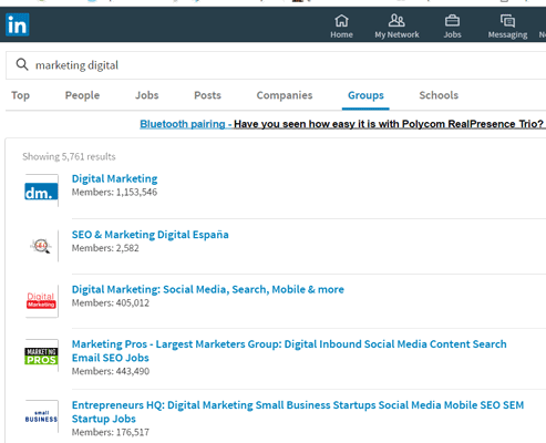 Buscador de grupos en LinkedIn