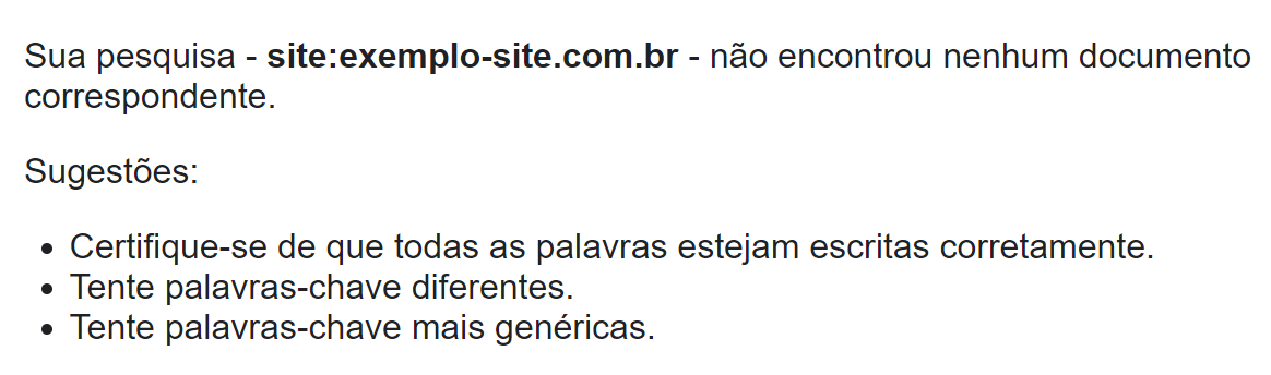 o que é e como fazer com que seu site seja indexado 2 indexação google - exemplo de site não indexado