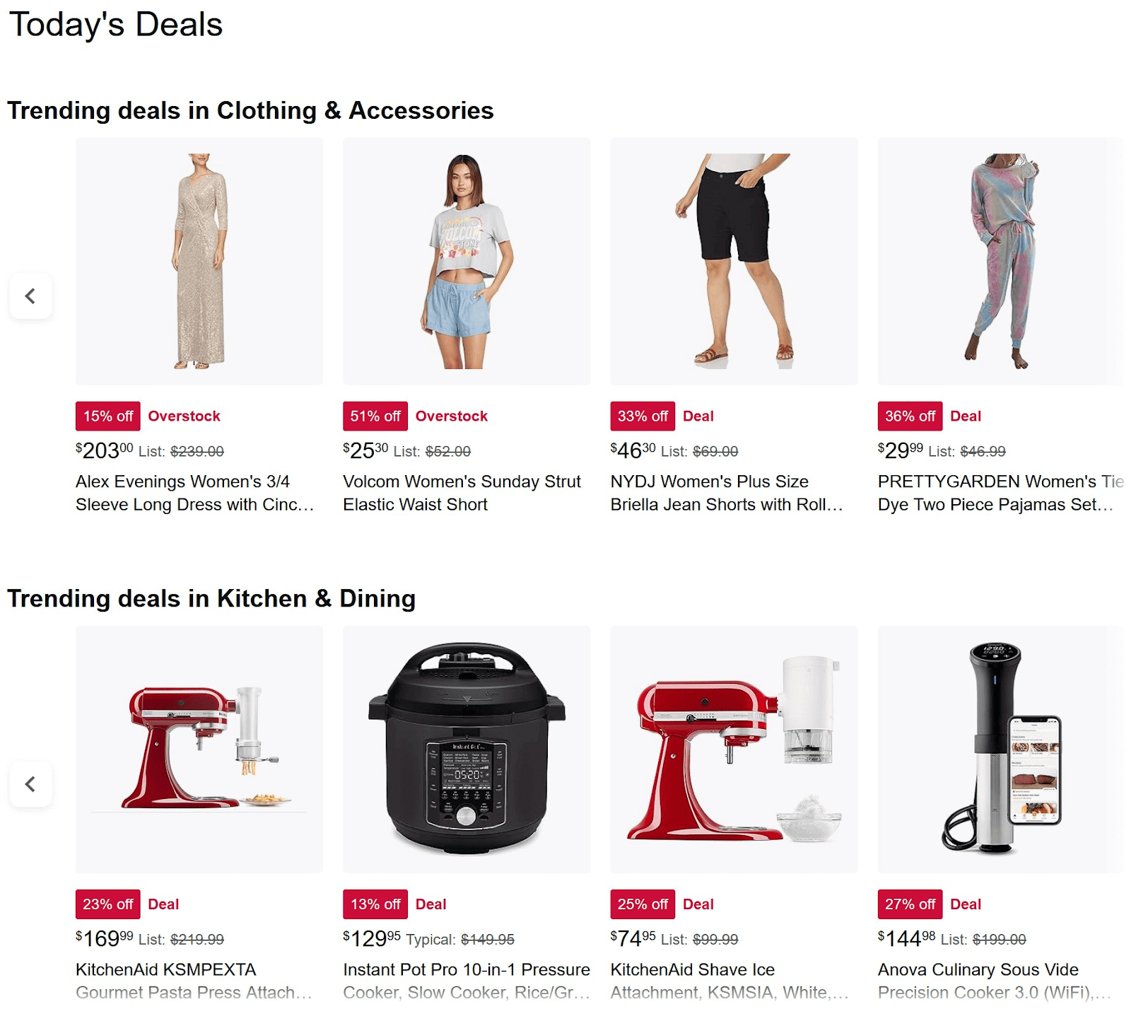 Amazon’s "Today's Deals" page
