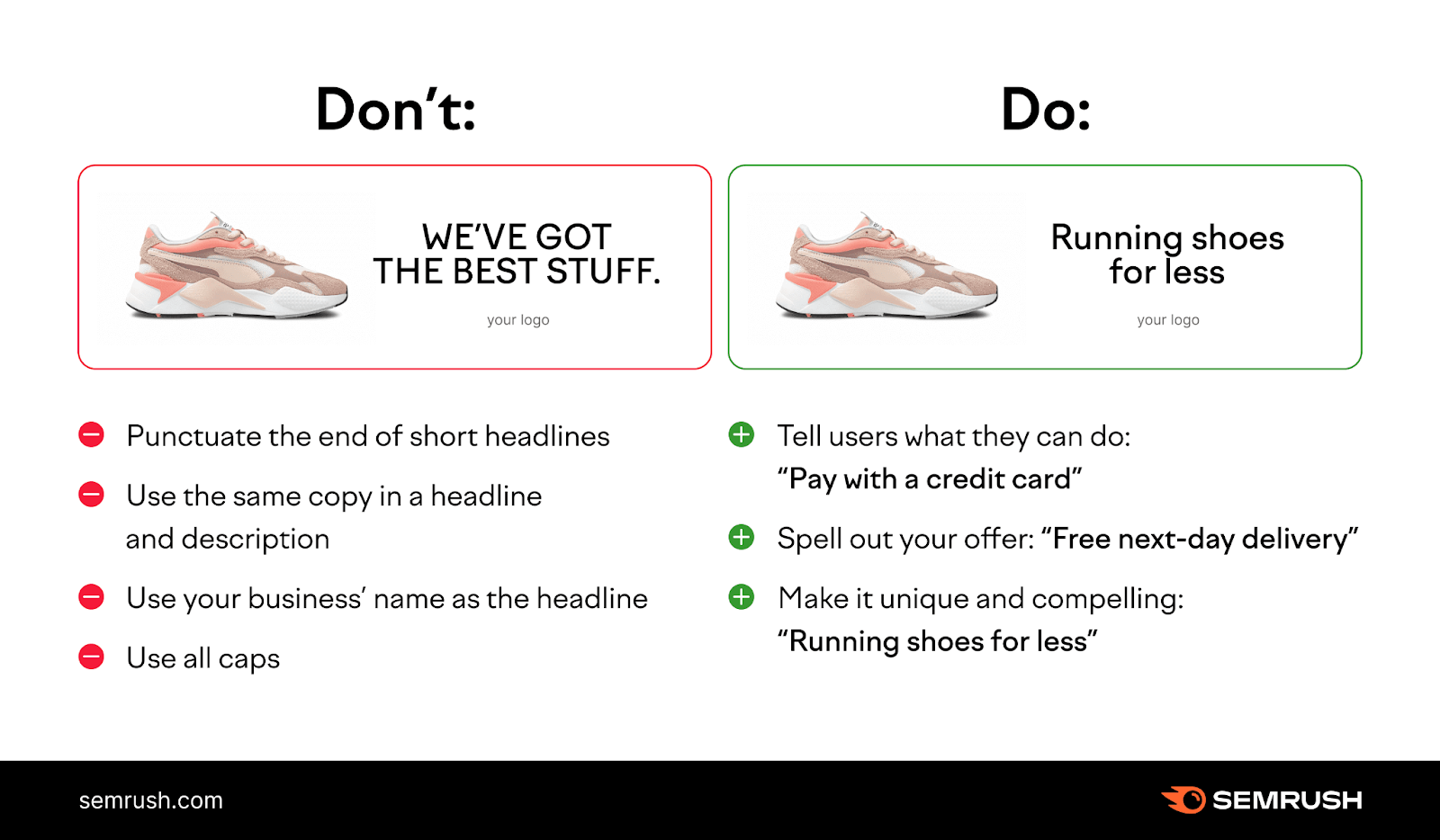 Short headlines do and don’t infographic
