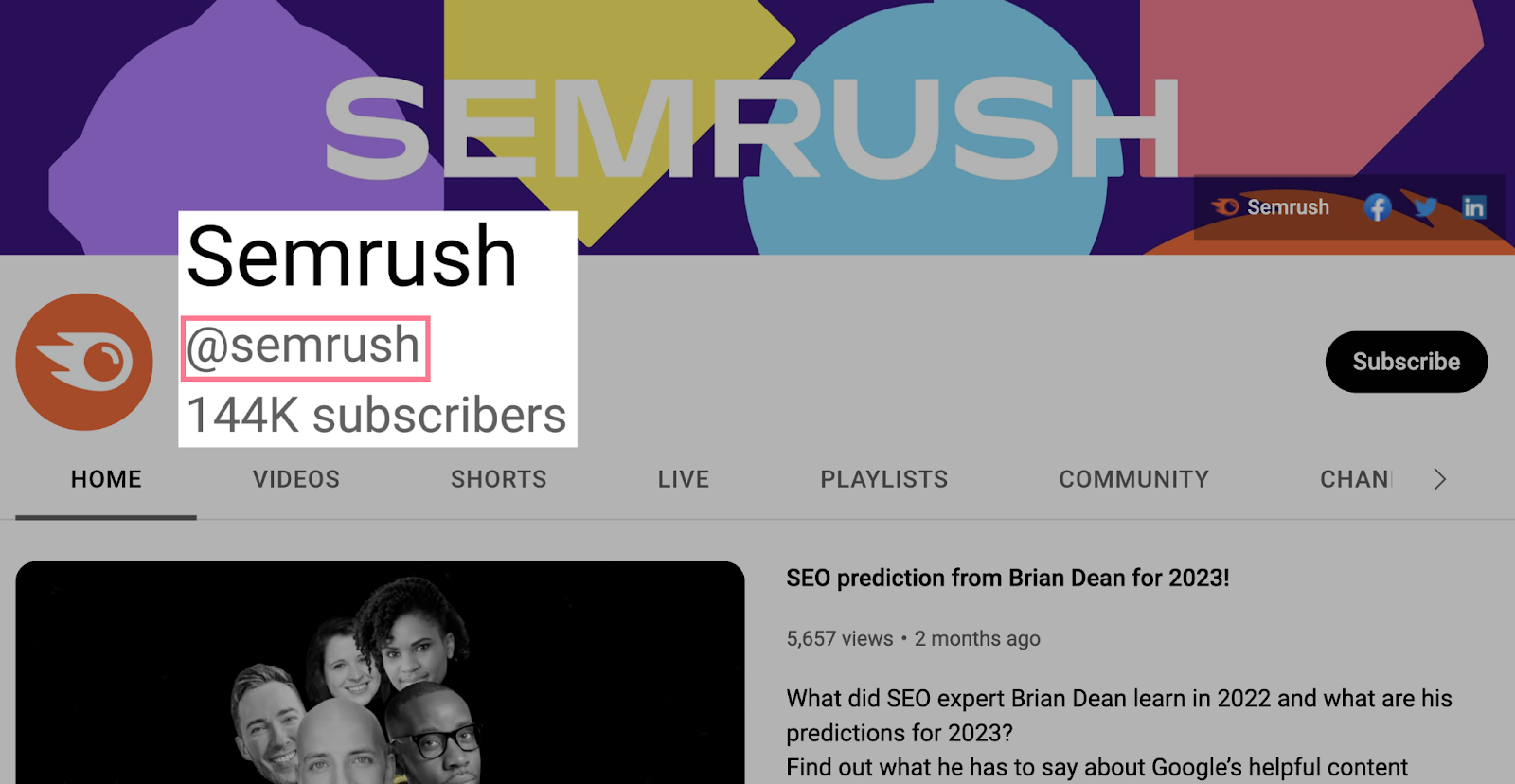 @semrush en youtube