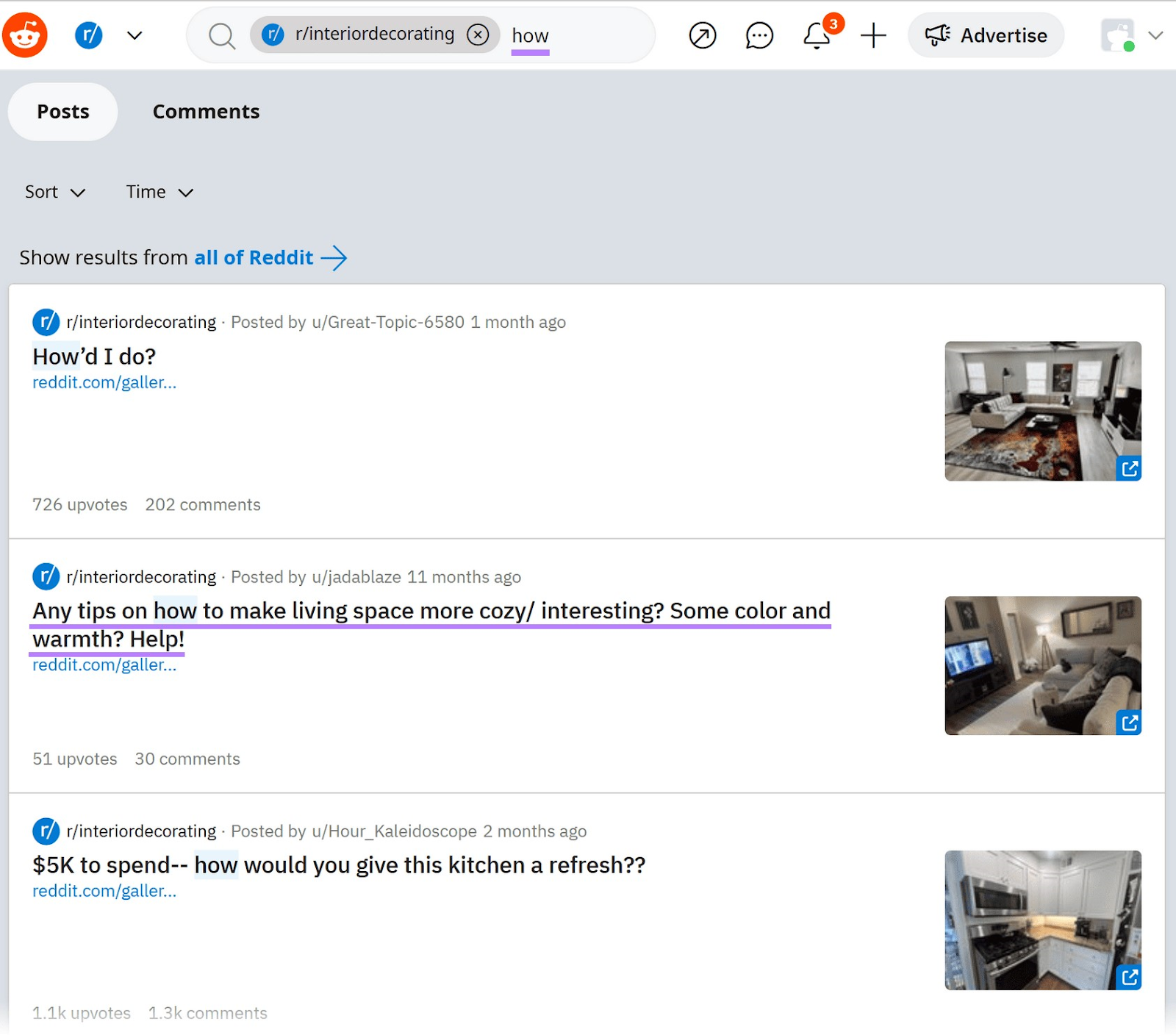 Reddit results for "how" within the "interiordecorating" subreddit
