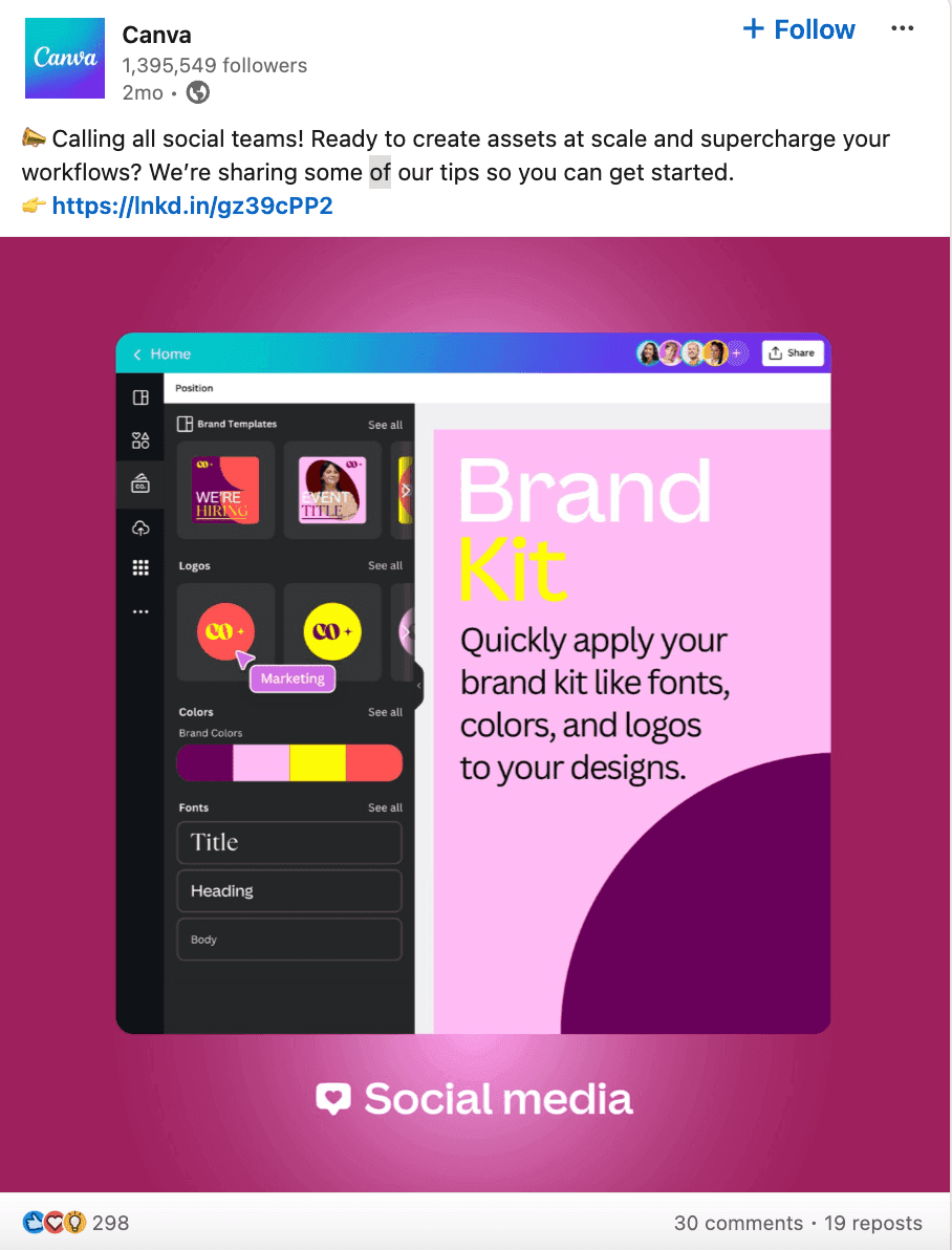 Brand voice example: Canva