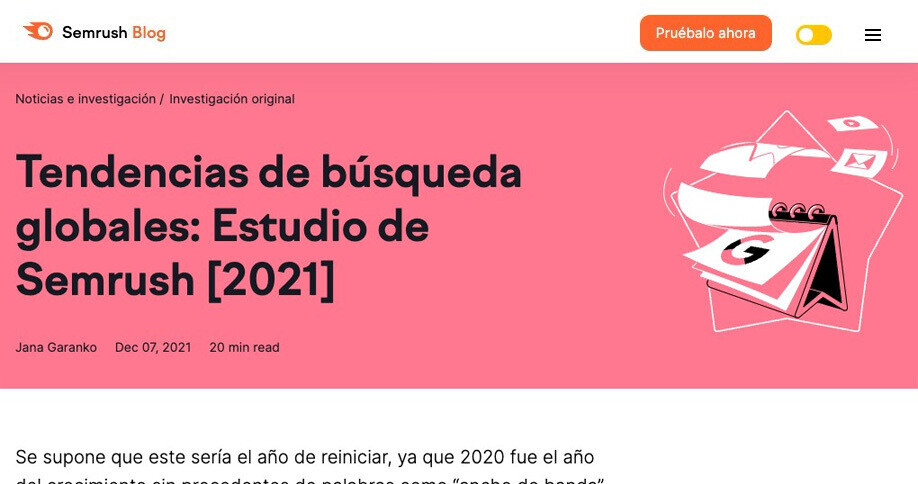 Tendencias de búsqueda globales: Estudio de Semrush [2021]