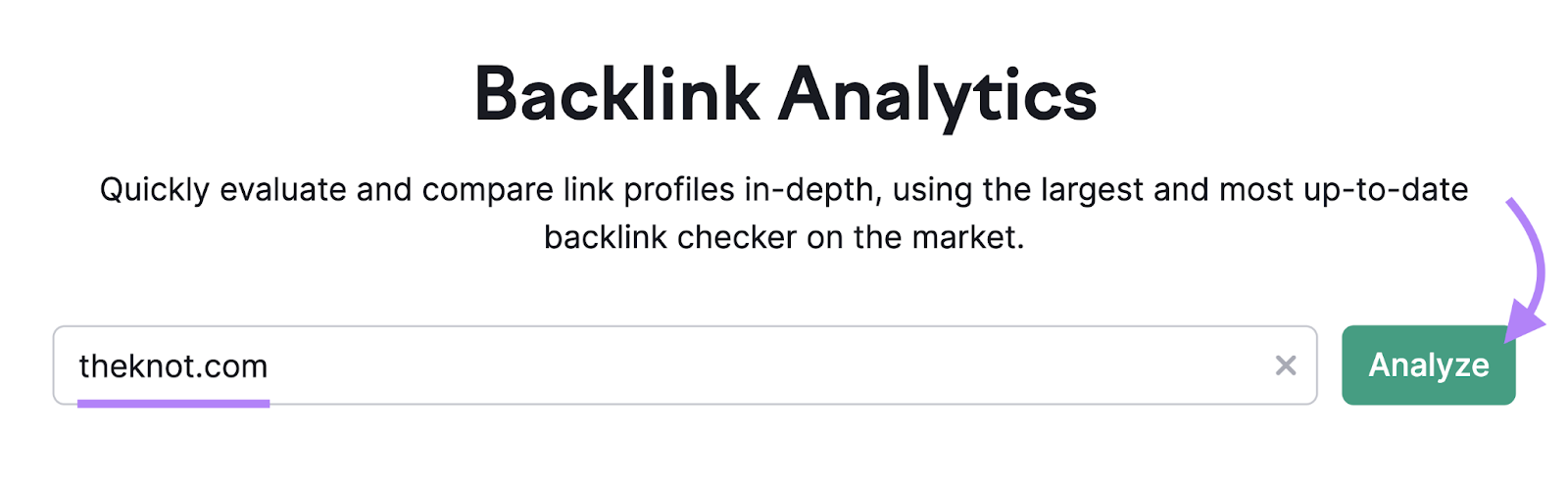 backlink analytics tool start