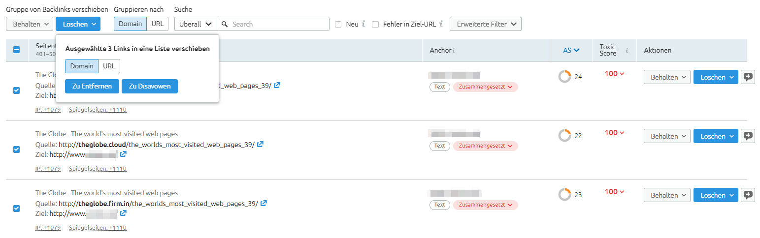Toxische Links entfernen oder disavowen