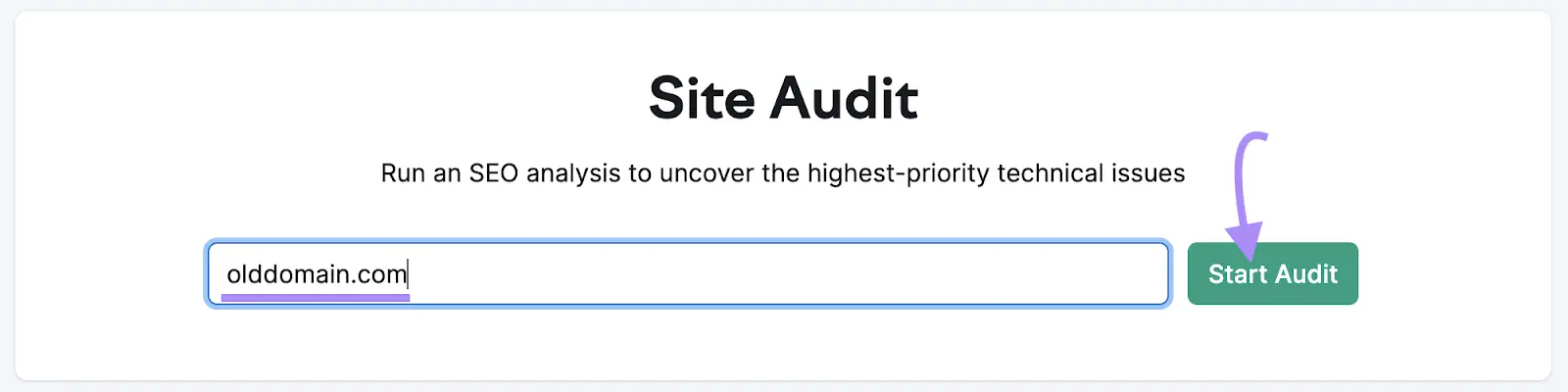 old domain entered into tract  audit tool