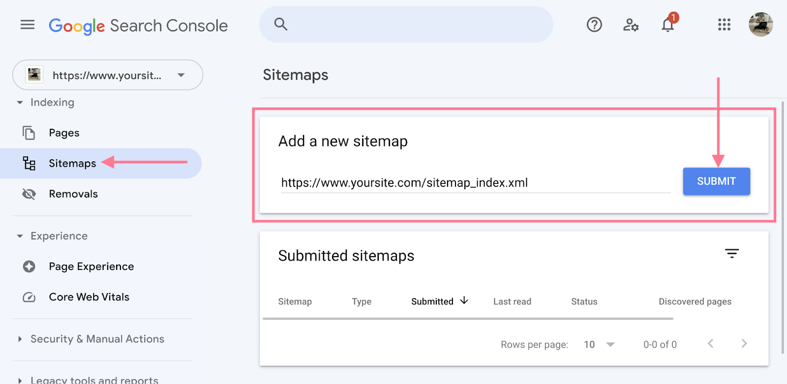 add a new sitemap