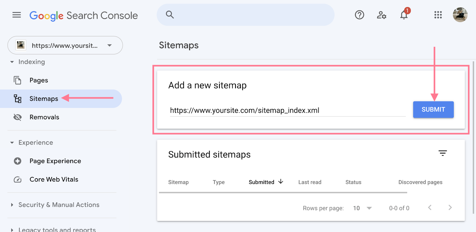 Submit a sitemap
