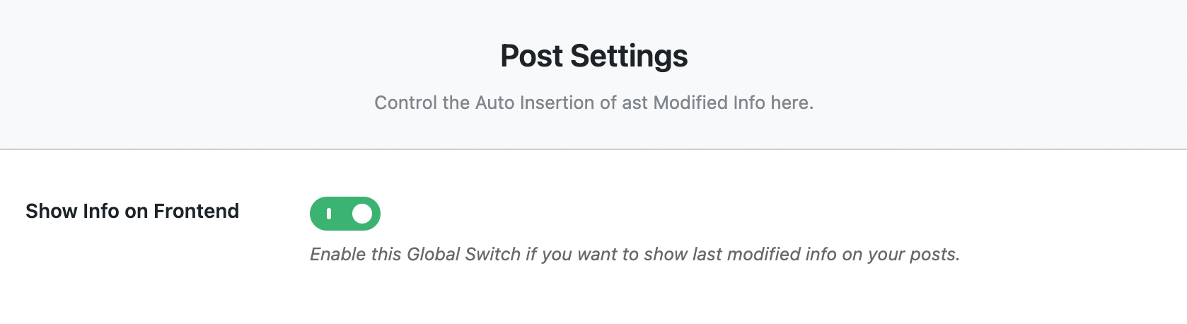 enable last modified setting