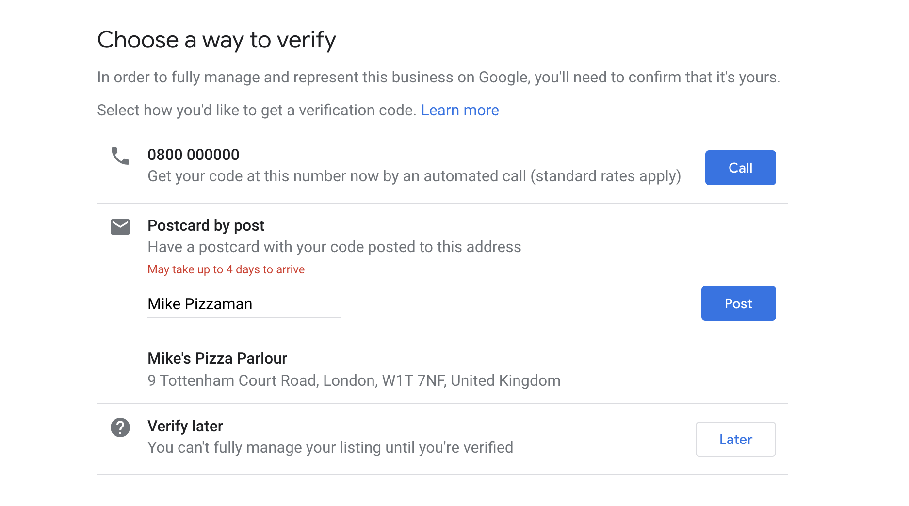 verify google business profile
