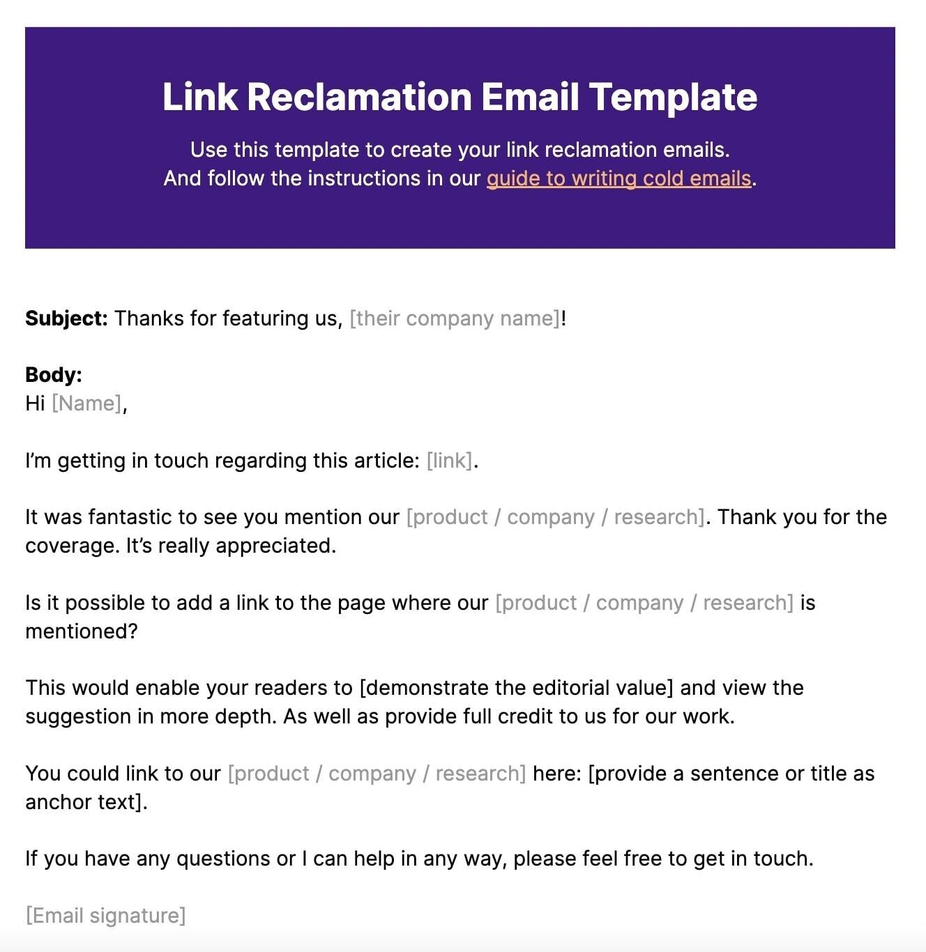 Link Reclamation Email Template