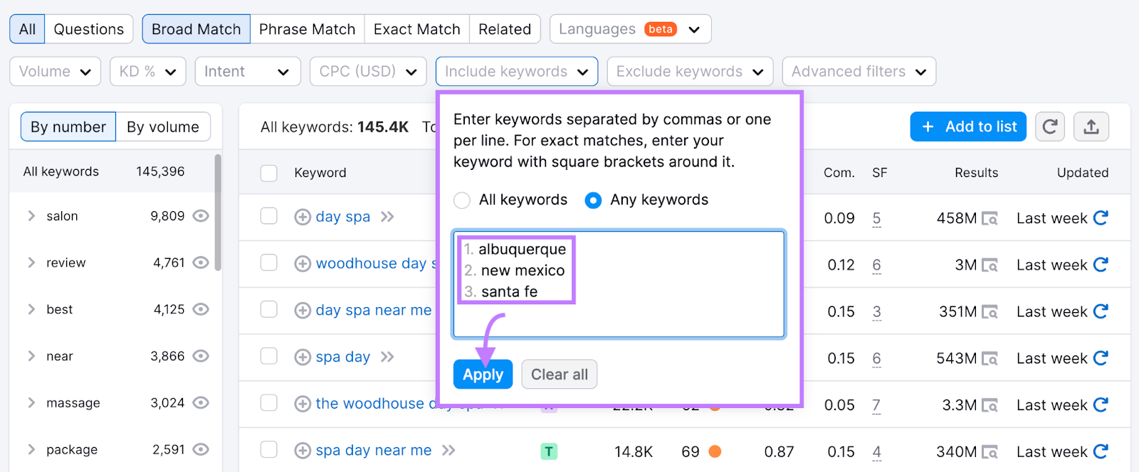 Adding location to Keyword Magic Tool