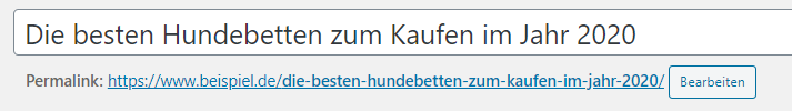 Aus URL generierter Titel