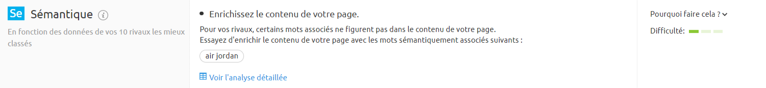 On Page SEO Checker, enrichir le contenu avec des termes associés