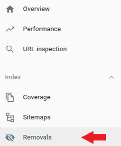 Google Search Console removals tool