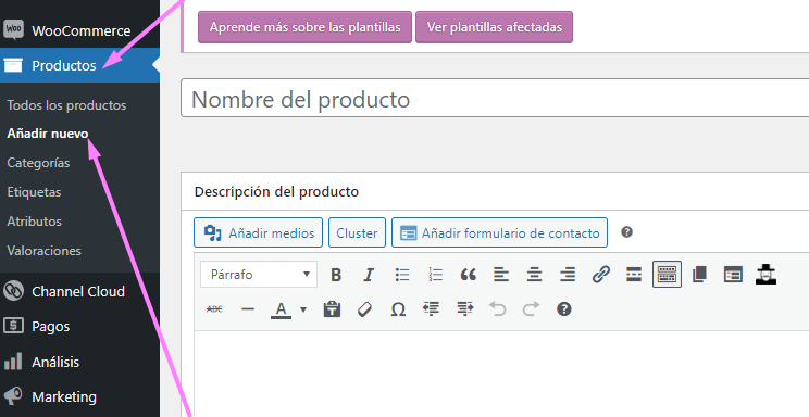 Añadir productos a WooCommerce