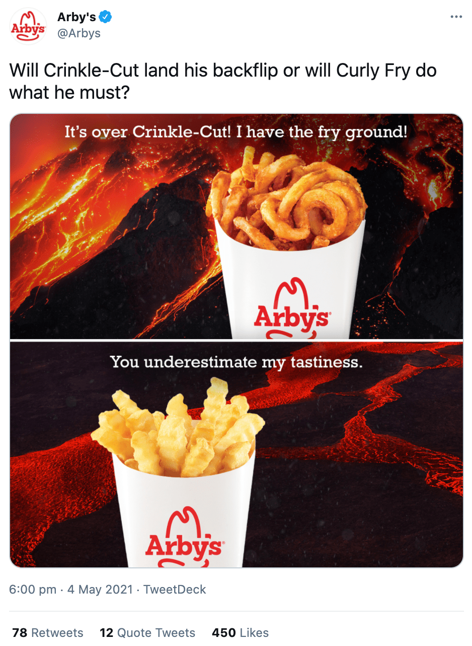 Tone of voice examples - Social media - Arby's